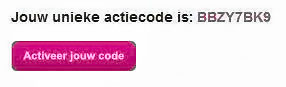 Unieke actiecode! Unieke actiecode!